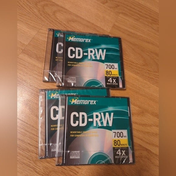 Memorex 4 pack CD-RW 700mb 80 minute 4x Multi Speed - Picture 3 of 3